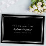Black White Classic Simple Modern Wedding Elegant  Guest Book