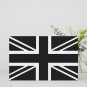 BLack & White Classic Union Jack British(UK) Flag (Standing Front)