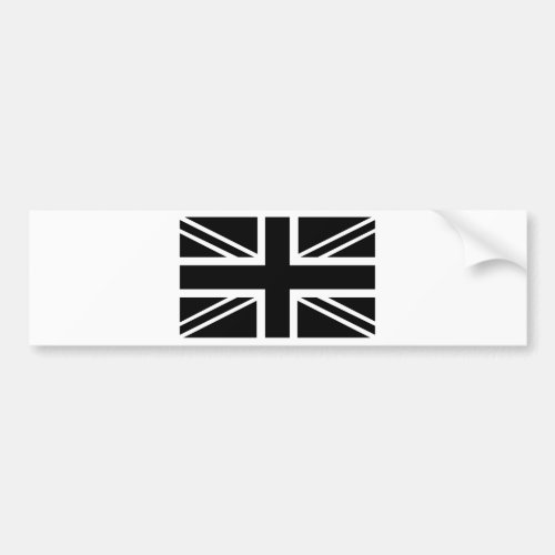 BLack  White Classic Union Jack BritishUK Flag Bumper Sticker