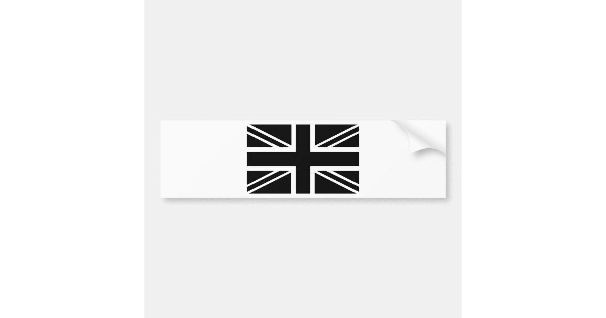 BLack & White Classic Union Jack British(UK) Flag Bumper Sticker | Zazzle