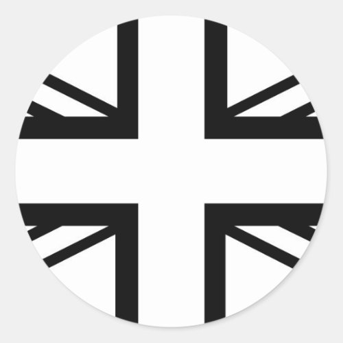 Black  White Classic Union Jack BritishUK Flag Classic Round Sticker