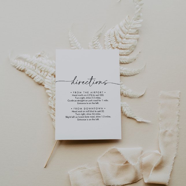 Black White Classic Wedding Directions Enclosure Card (Creator Uploaded)