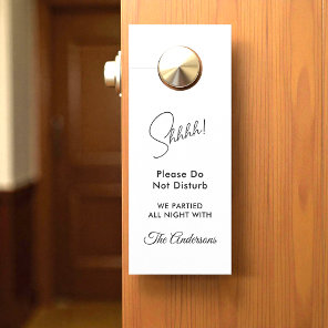 Black White Classic Wedding Door Hanger
