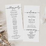 Black White Classic Wedding Program<br><div class="desc">This black white classic wedding program is perfect for a modern wedding. The simple and elegant design features classic and fancy script typography in black and white.</div>