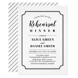 Black & White | Classic Wedding Rehearsal Dinner Card