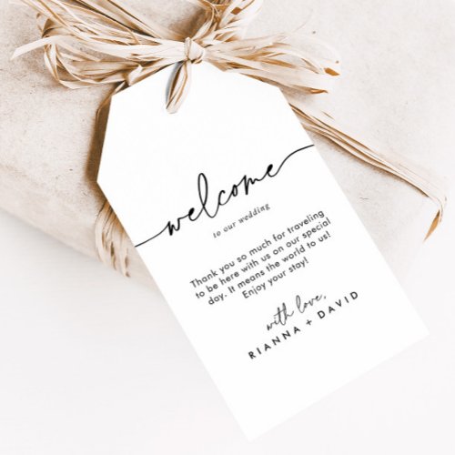 Black White Classic Wedding Welcome Gift Tags