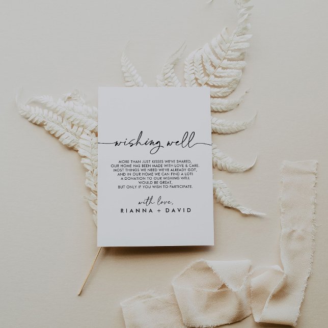 Black White Classic Wedding Wishing Well Enclosure Card (Creator Uploaded)
