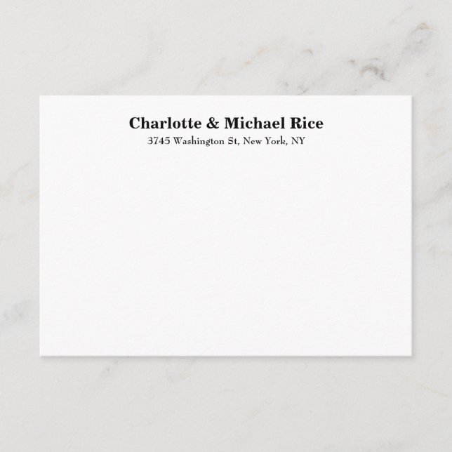Black White Classical Bold Text Elegant Family Enclosure Card (Front)