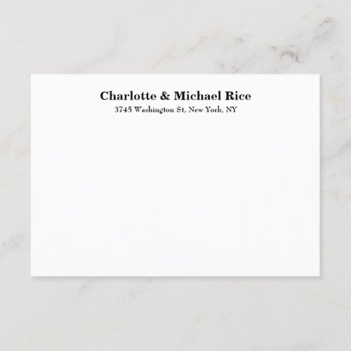 Black White Classical Bold Text Elegant Family Enclosure Card