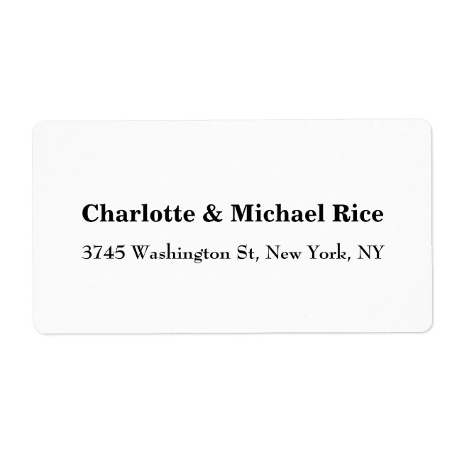 Black White Classical Bold Text Elegant Family Label (Front)