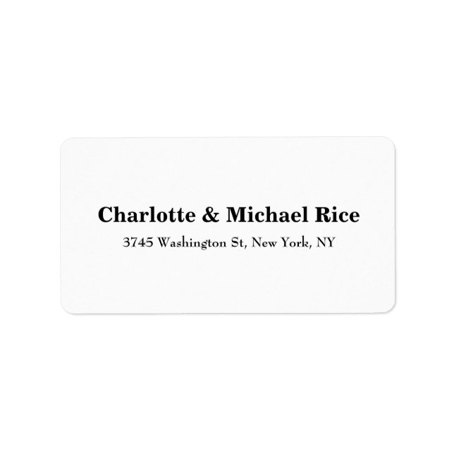 Black White Classical Bold Text Elegant Family Label (Front)
