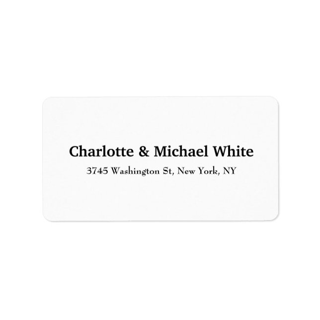 Black White Classical Bold Text Elegant Family Label (Front)