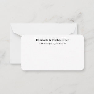 Black White Classical Bold Text Elegant Family Note Card