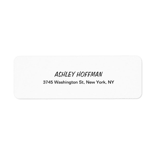 Black & White Classical Handwriting Legible Label (Front)