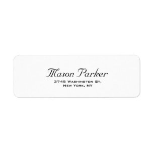 Black & White Classical Handwriting Plain Elegant Label