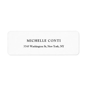 Black & White Classical Minimalist Plain Simple Label