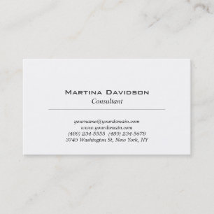 Black White Classical Plain Creative Business Card