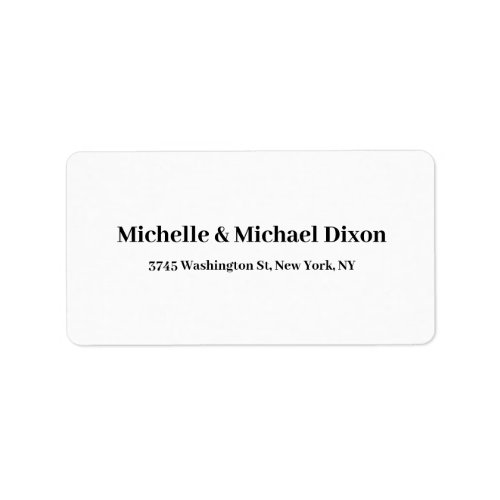 Black White Classical Stylish Elegant Family Name  Label