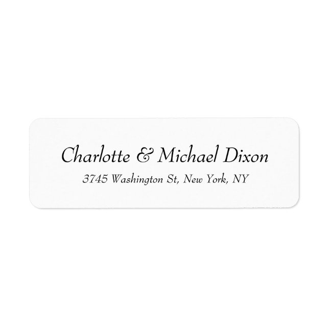 Black White Classical Stylish Elegant Family Name Label (Front)