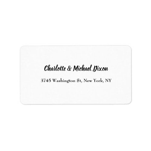 Black White Classical Stylish Elegant Family Name Label