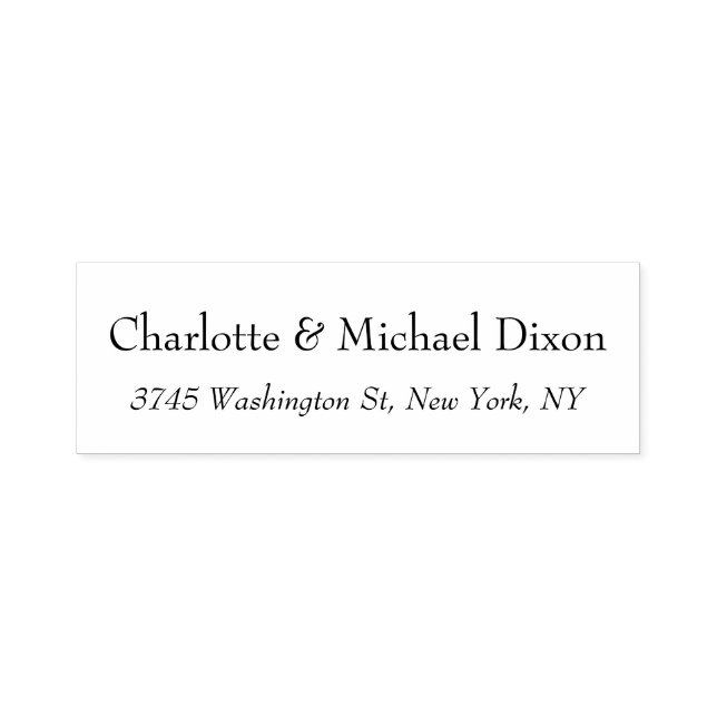 Black White Classical Stylish Elegant Family Name Self-inking Stamp (Design)