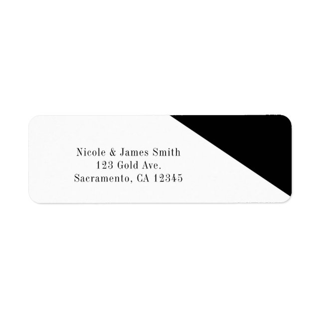 Black & White Classy Triangle Wedding Invitation Label (Front)