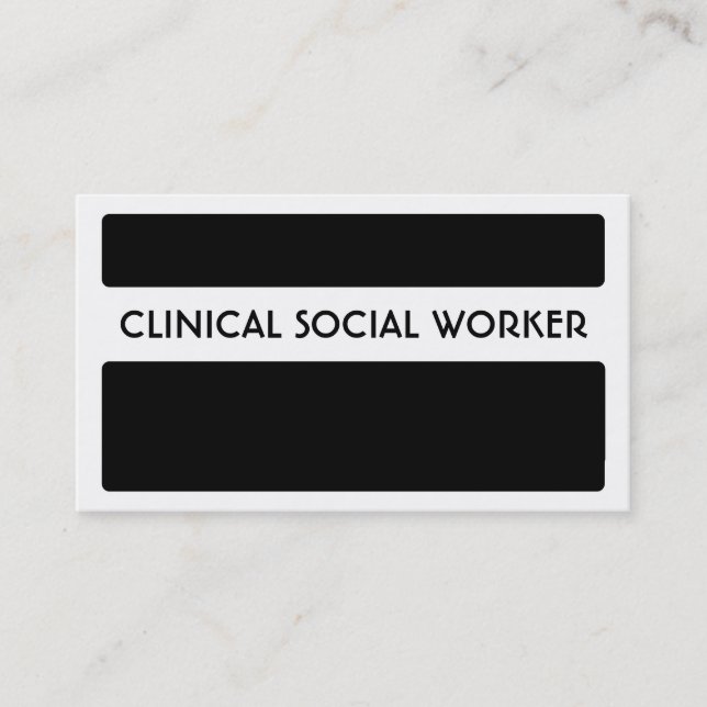 Black white CLINICAL SOCIAL WORKER business cards (Front)