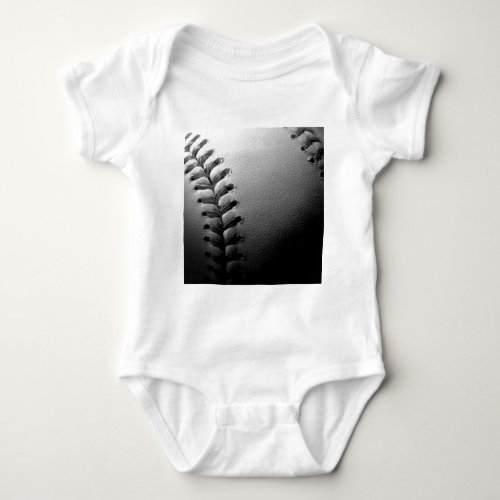 Black  White Close_up Baseball Baby Bodysuit