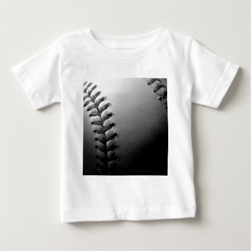 Black  White Close_up Baseball Baby T_Shirt