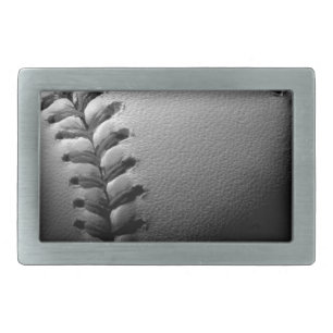 Black & White Close-up Baseball Belt Buckle