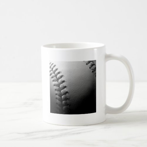 Black  White Close_up Baseball Coffee Mug