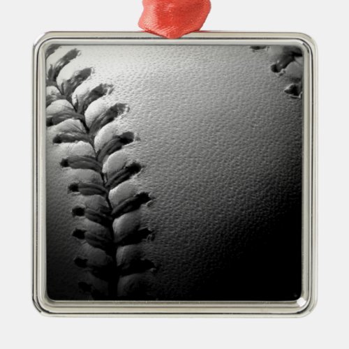 Black  White Close_up Baseball Metal Ornament