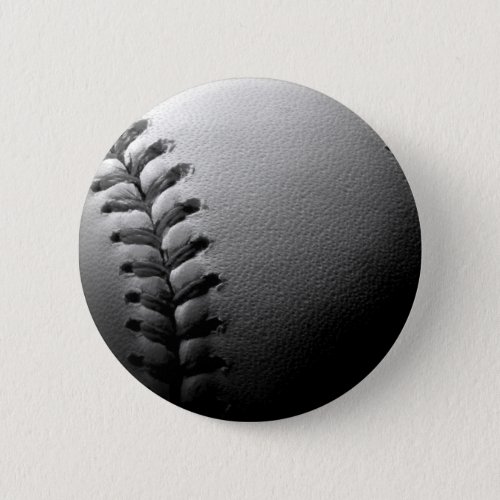 Black  White Close_up Baseball Pinback Button