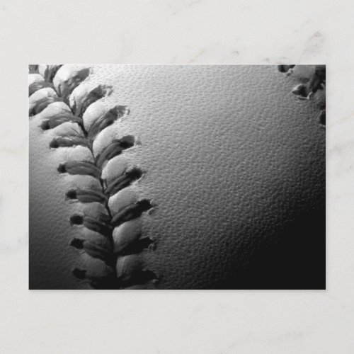 Black  White Close_up Baseball Postcard