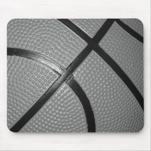 Black  White Close_Up Basketball Mouse Pad