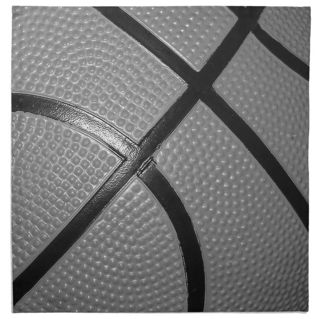 Black & White Close-Up Basketball Napkin (Front)