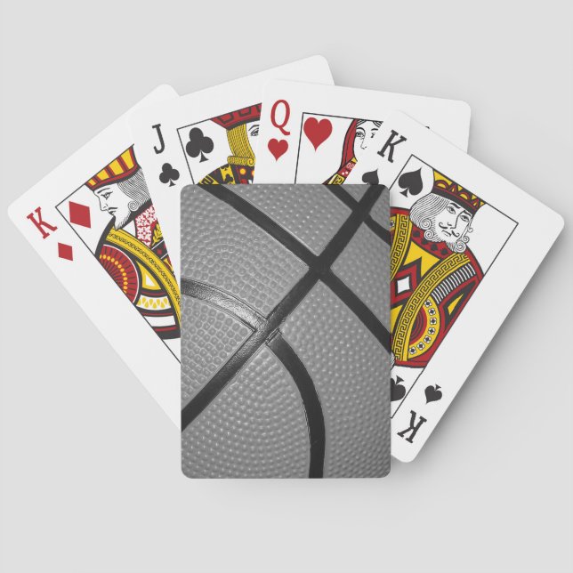 Black & White Close-Up Basketball Poker Cards (Back)