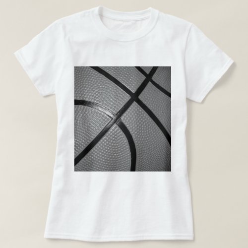 Black  White Close_Up Basketball T_Shirt