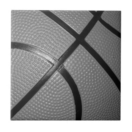 Black  White Close_Up Basketball Tile