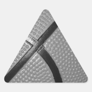 Black & White Close-Up Basketball Triangle Sticker