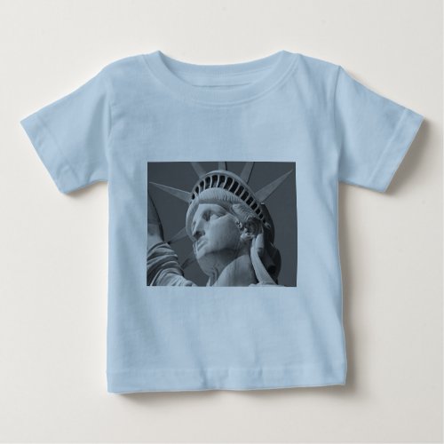 Black  White Close_up Statue of Liberty Baby T_Shirt