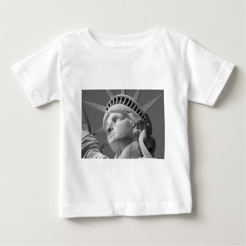 Black  White Close_up Statue of Liberty Baby T_Shirt