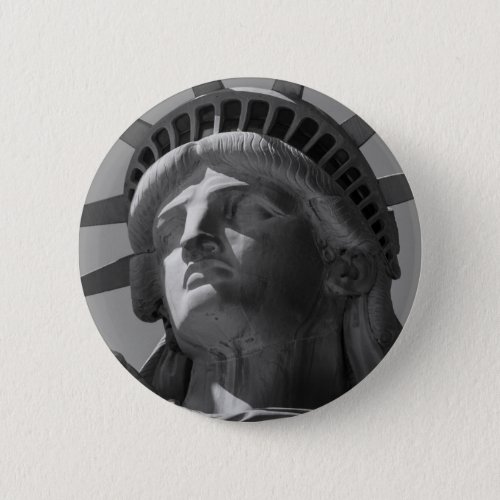 Black  White Close_up Statue of Liberty Button
