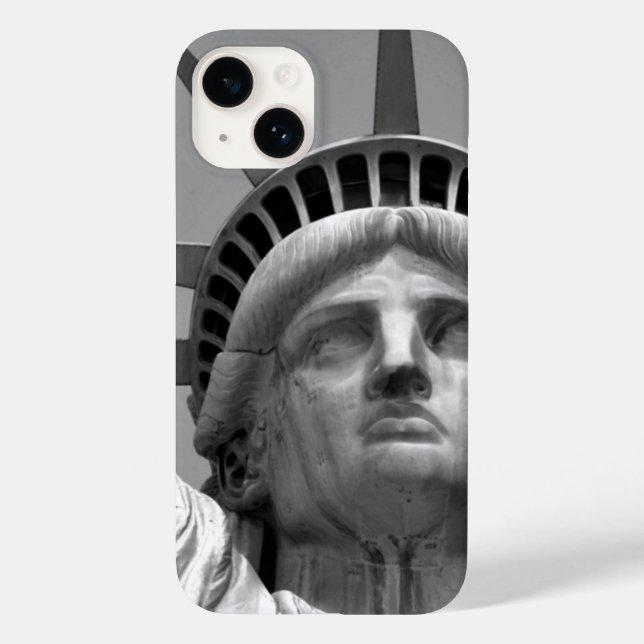 Black & White Close-up Statue of Liberty Case-Mate iPhone Case (Back)