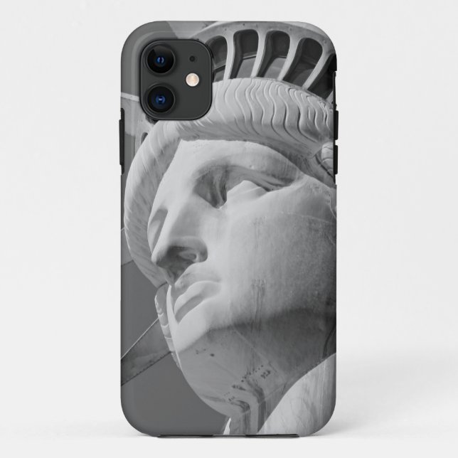 Black & White Close-up Statue of Liberty Case-Mate iPhone Case (Back)