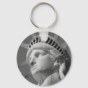 Black & White Close-up Statue of Liberty Keychain