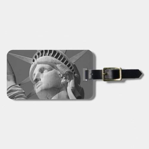 Black  White Close_up Statue of Liberty Luggage Tag