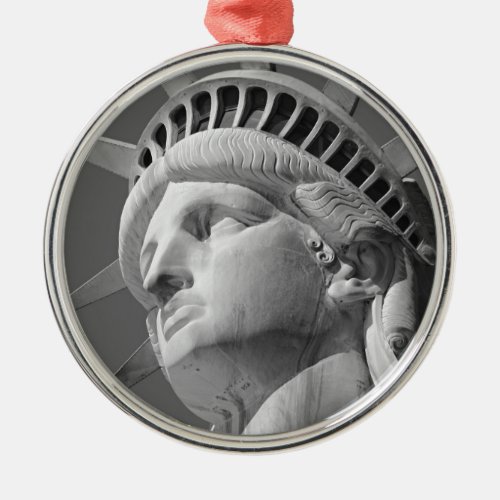 Black  White Close_up Statue of Liberty Metal Ornament