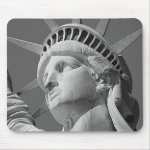 Black & White Close-up Statue of Liberty Mouse Pad