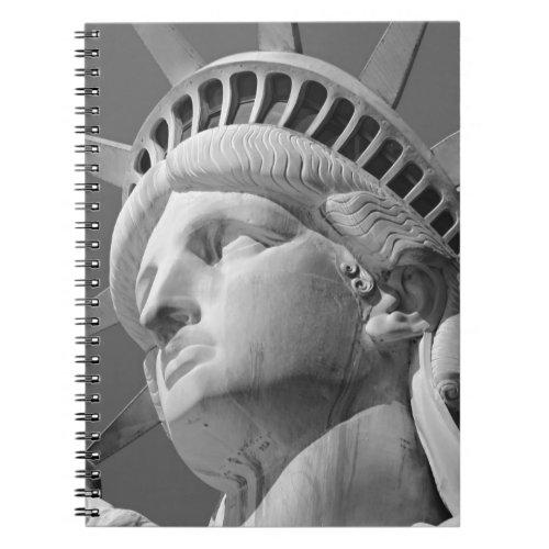 Black  White Close_up Statue of Liberty Notebook